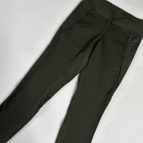 Athleta Women's Size XSP Peak Hybrid Fleece Tight Pants Pull On Green 511126 - Picture 1 of 9